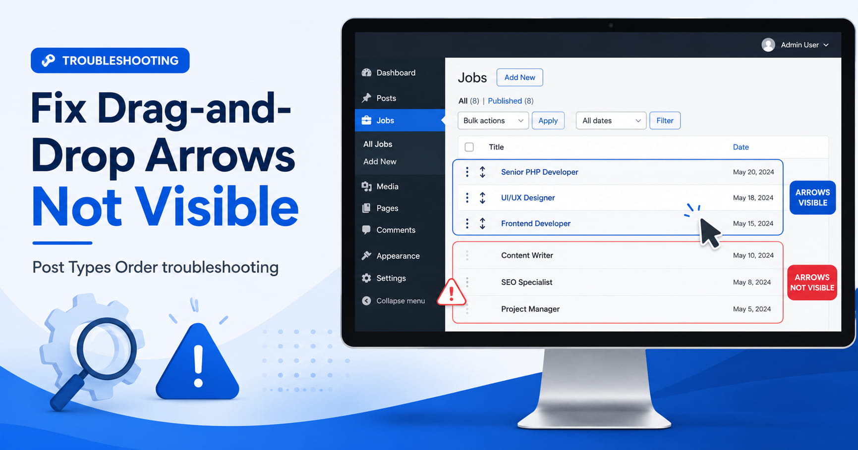 Fix Post Drag-and-Drop Arrows Not Visible