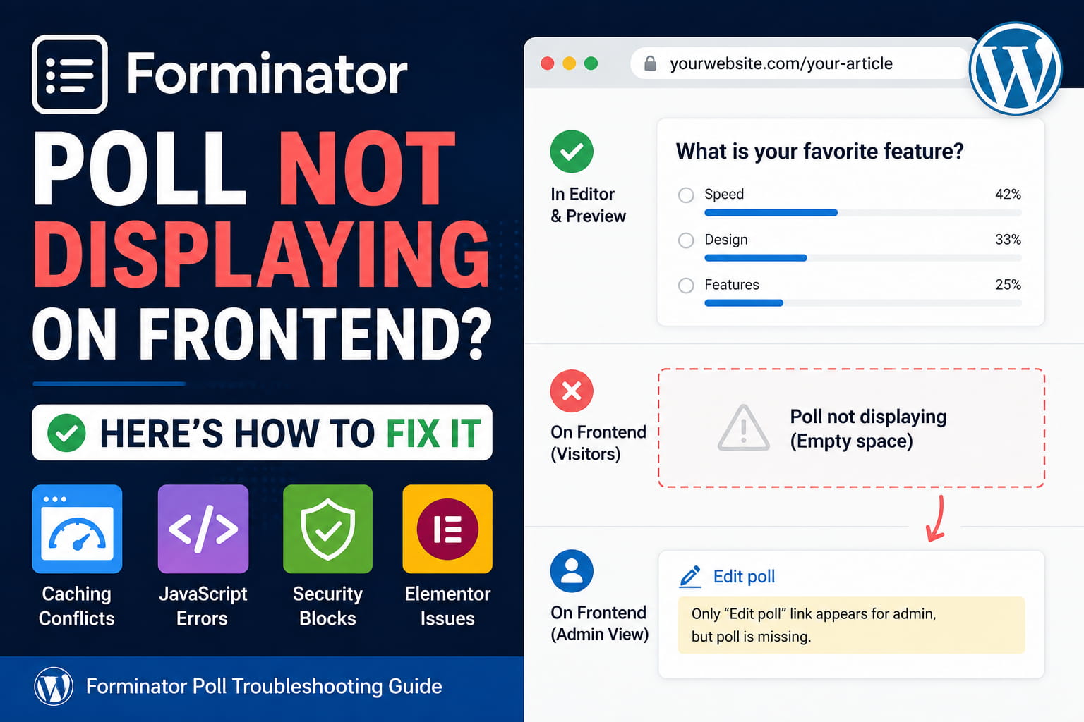 Forminator poll not displaying on frontend fix
