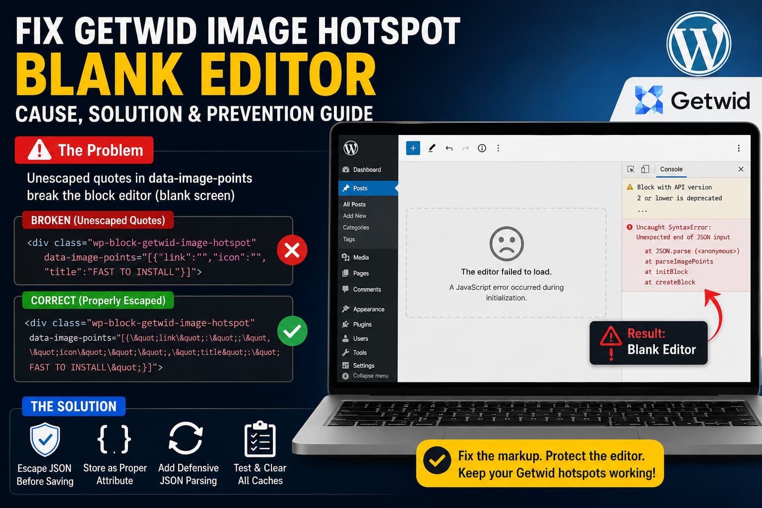 Getwid Image Hotspot not working