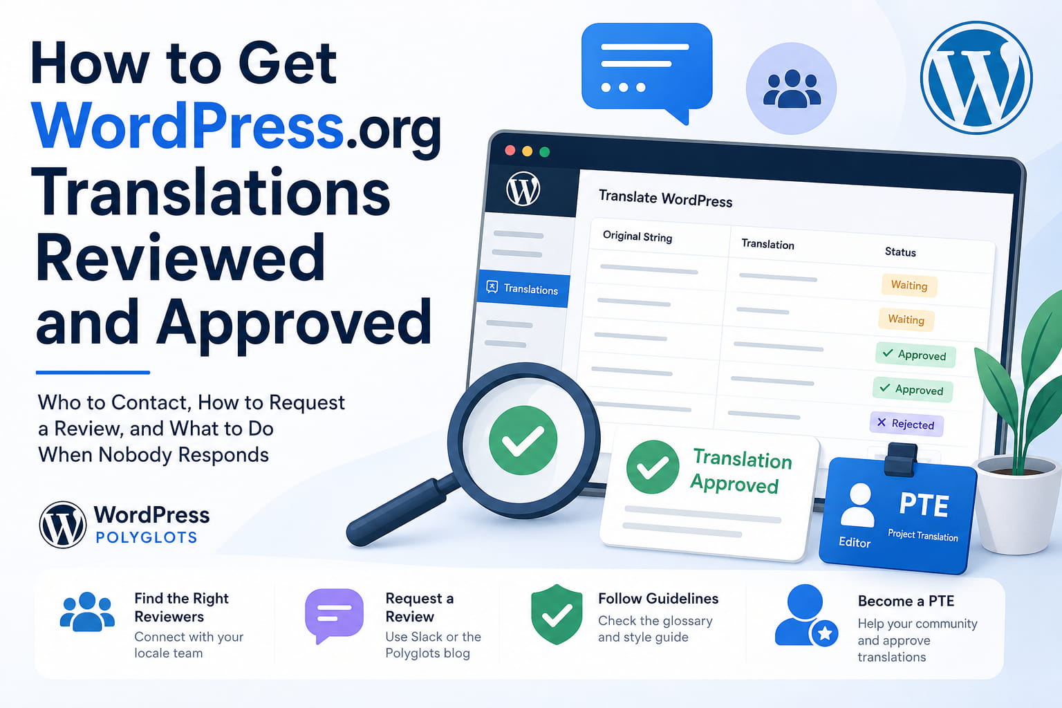 How to get WordPress translations approved