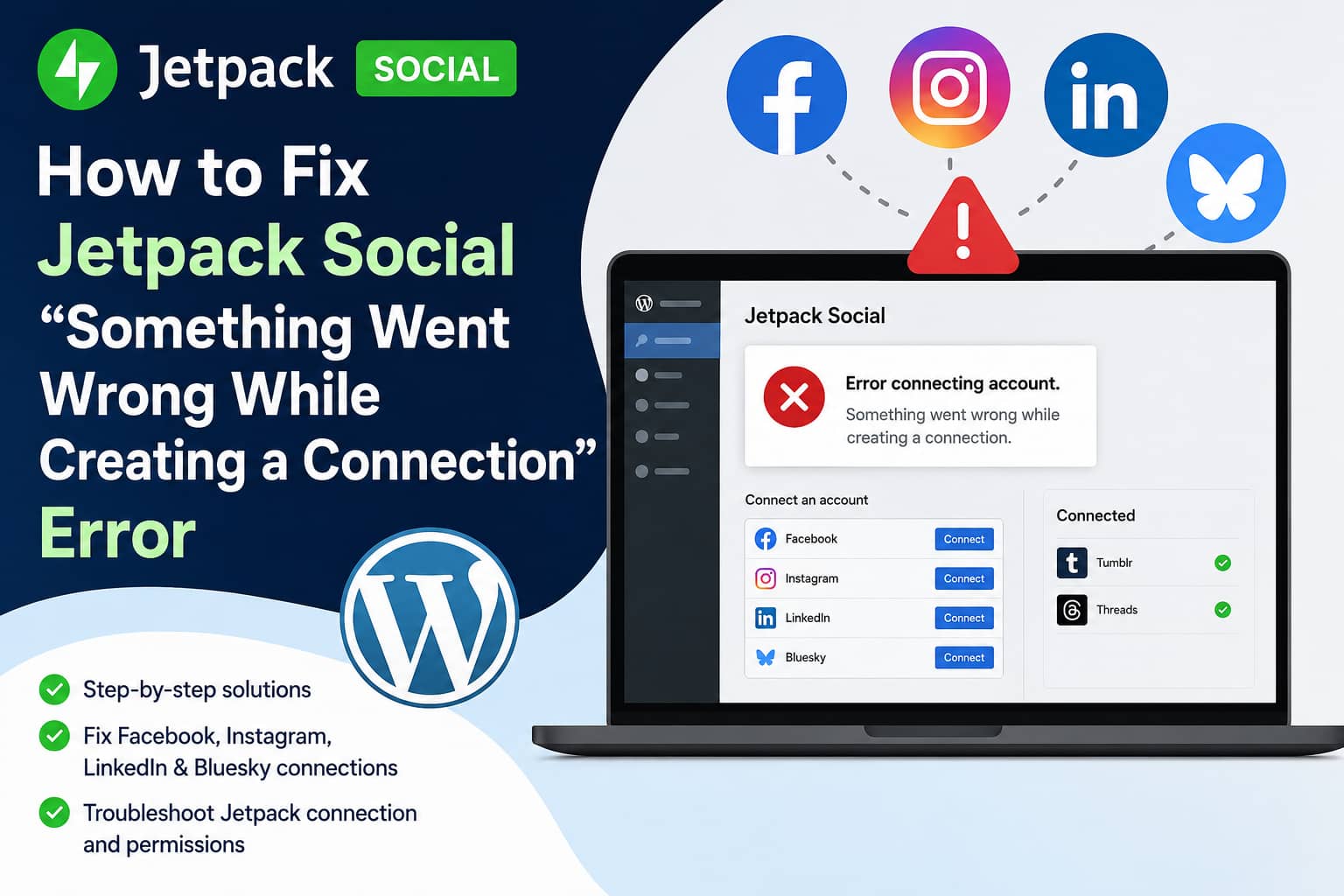 Jetpack Social Connection Error Fix