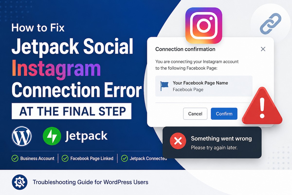 Jetpack Social Instagram connection error