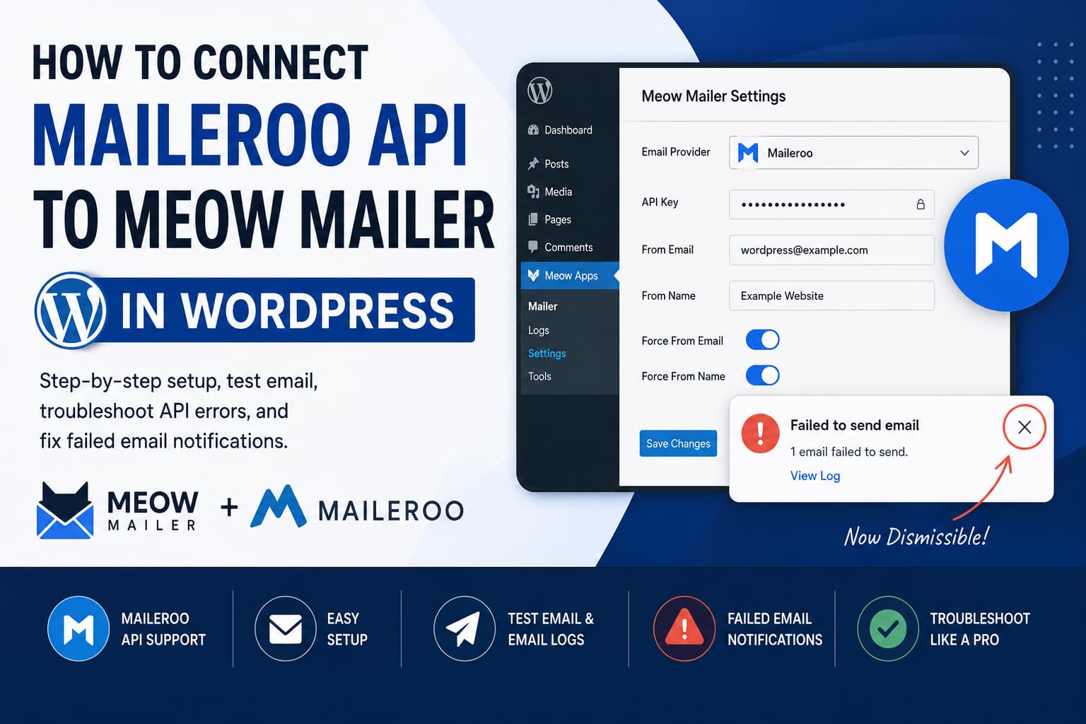 Maileroo API Setup in Meow Mailer for WordPress