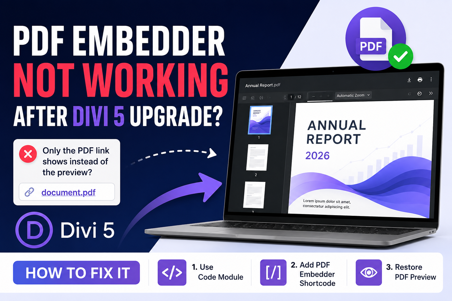 PDF Embedder not working after Divi 5 upgrade