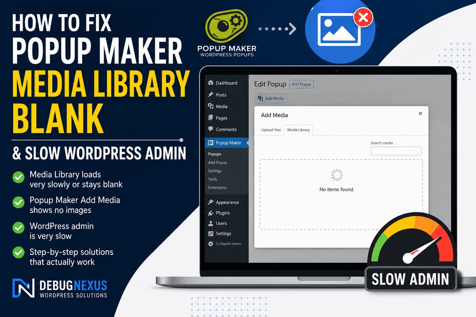 Popup Maker Media Library blank fix in WordPress
