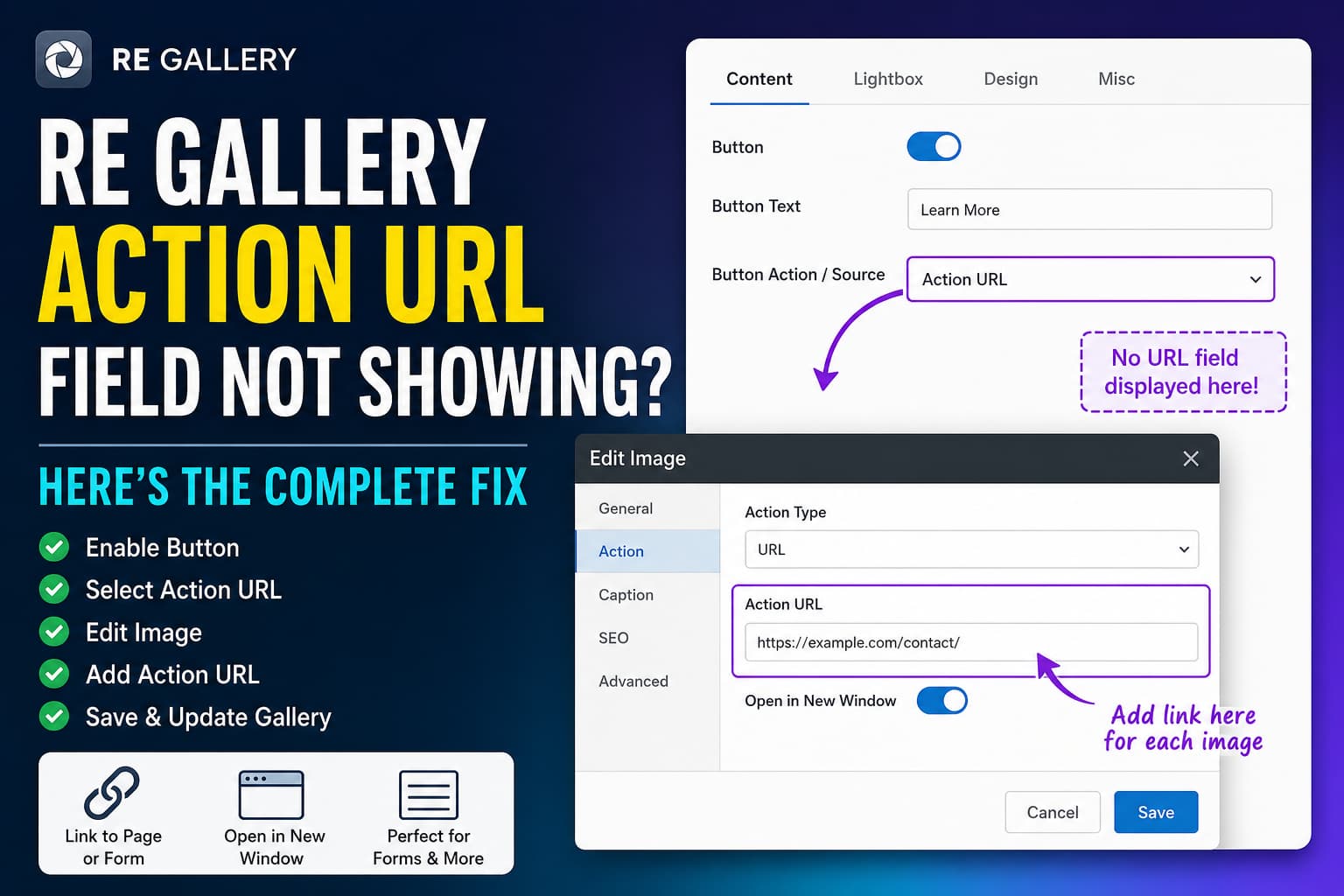 Re Gallery Action URL field inside the Edit Image settings