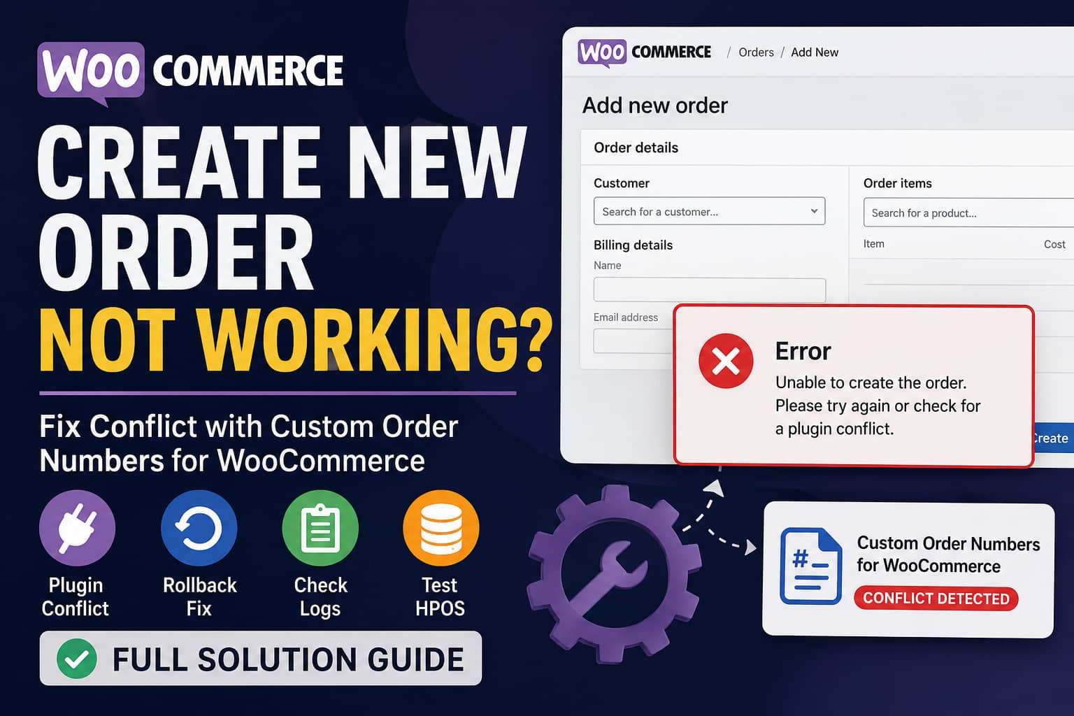 WooCommerce manual order error