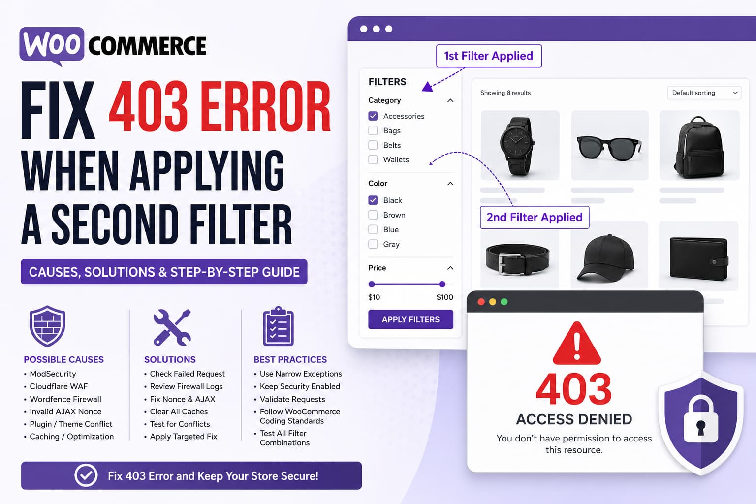WooCommerce product filter 403 error