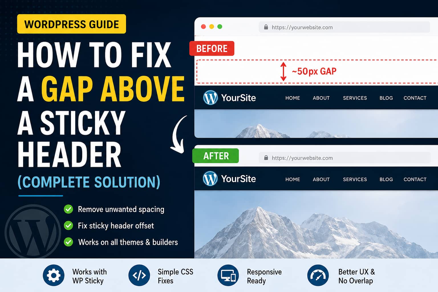 WordPress sticky header gap