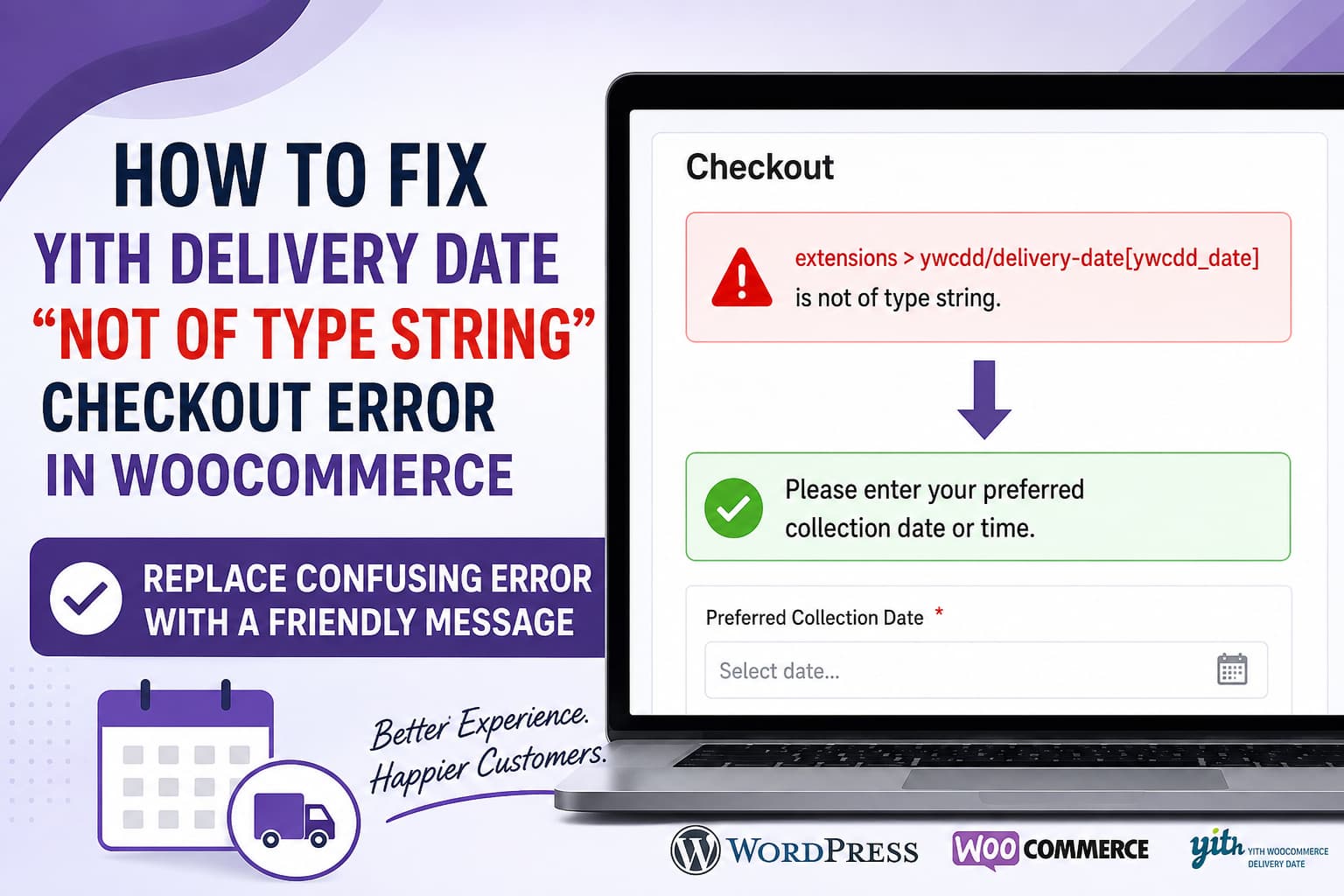 YITH WooCommerce Delivery Date error