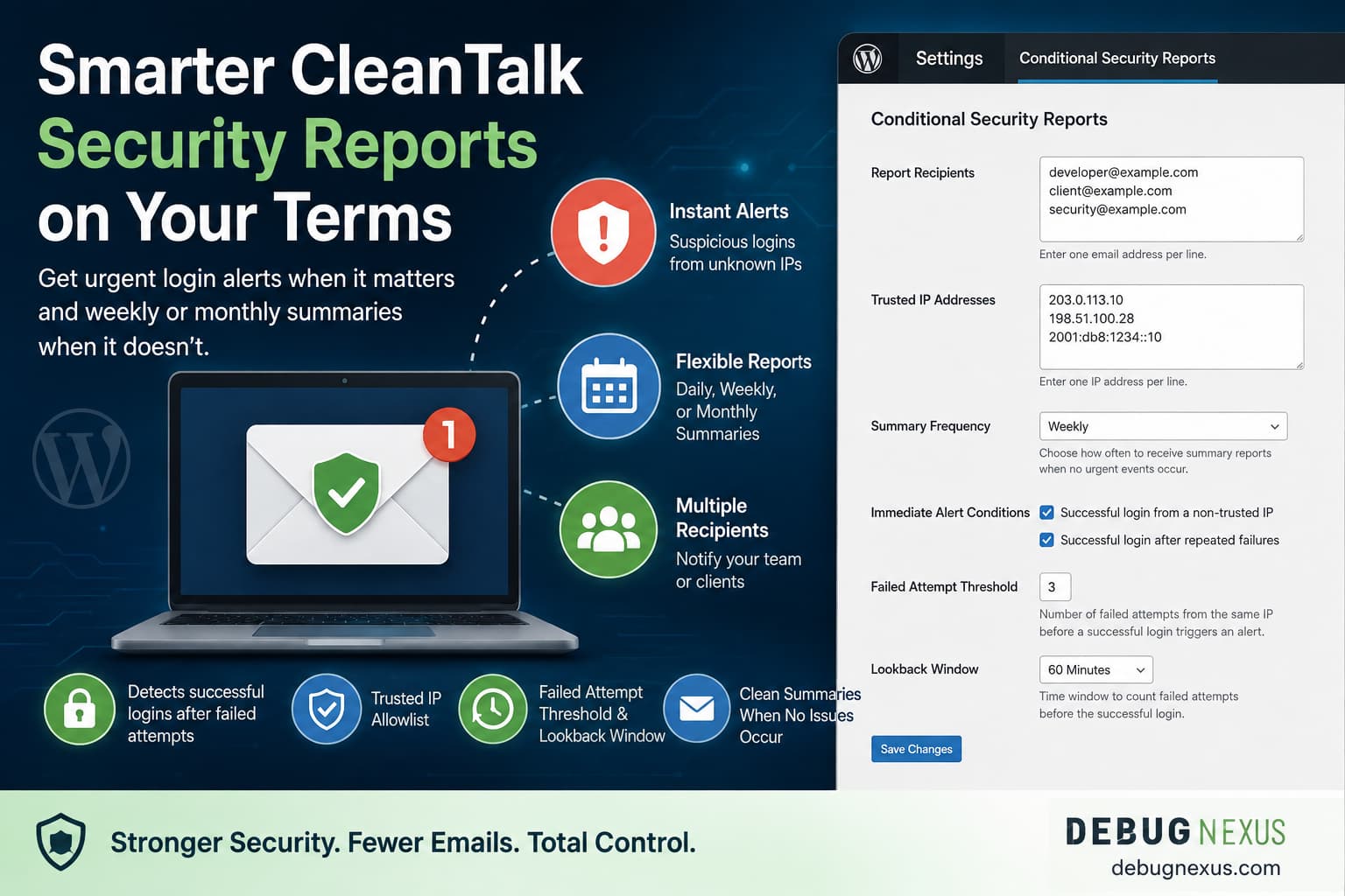 Change CleanTalk Security Report Frequency in WordPress
