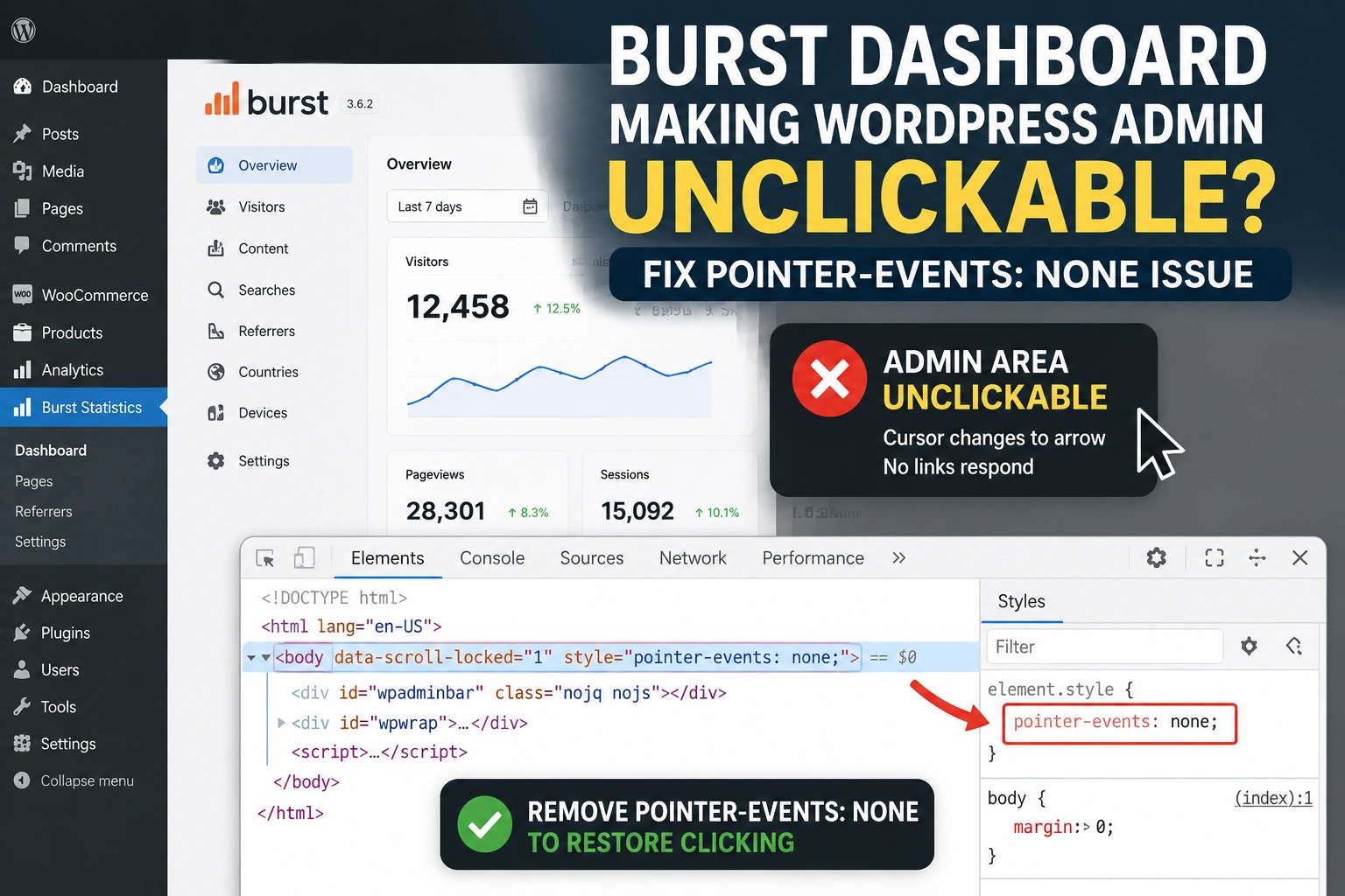 Fix WordPress Admin Unclickable Issue