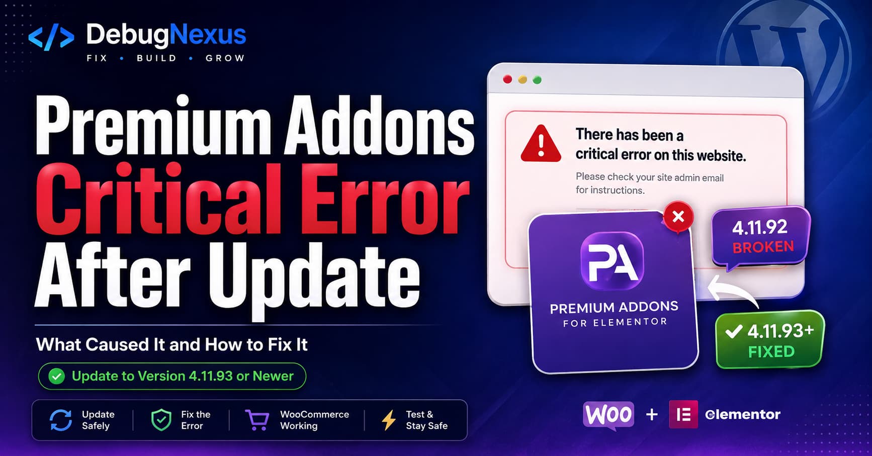 Premium Addons Update Crashed WooCommerce